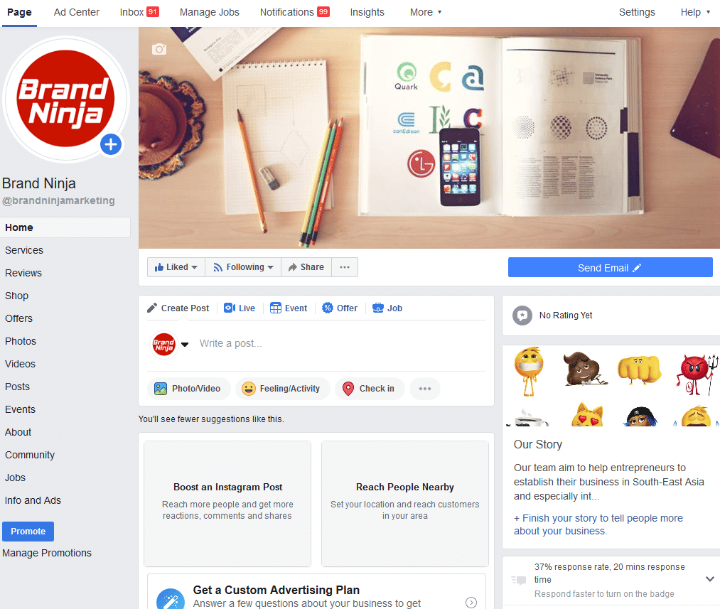 A screenshot of Brand Ninja's social media advertising in Vietnam